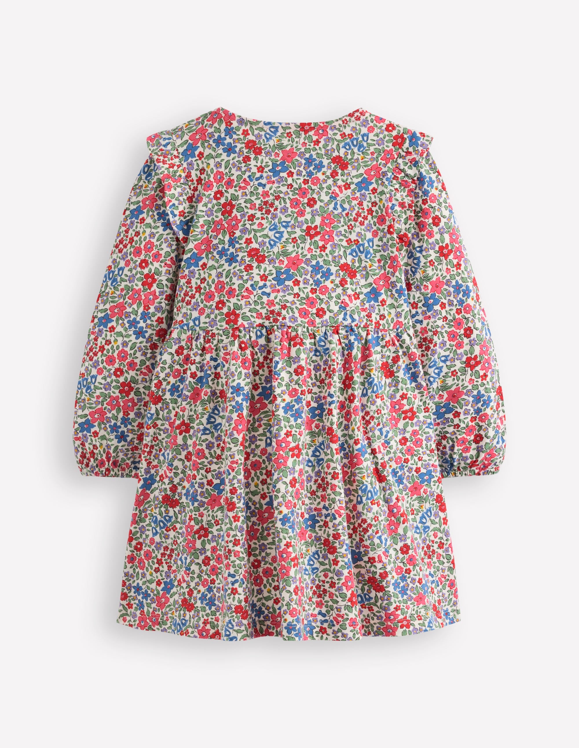 Posie Langärmliges Jerseykleid-Rosarot Blumenbeet - Image 5