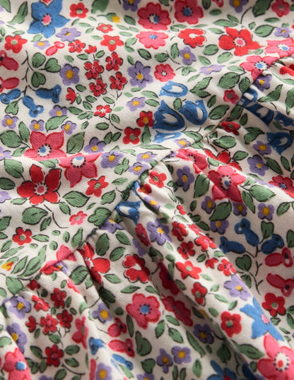 Posie Langärmliges Jerseykleid-Rosarot Blumenbeet-6