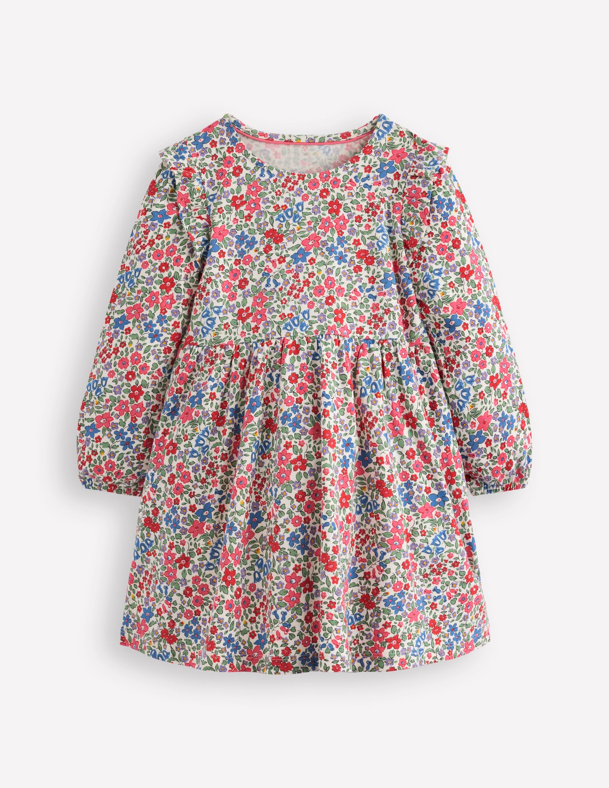 Posie Langärmliges Jerseykleid-Rosarot Blumenbeet - Image 4