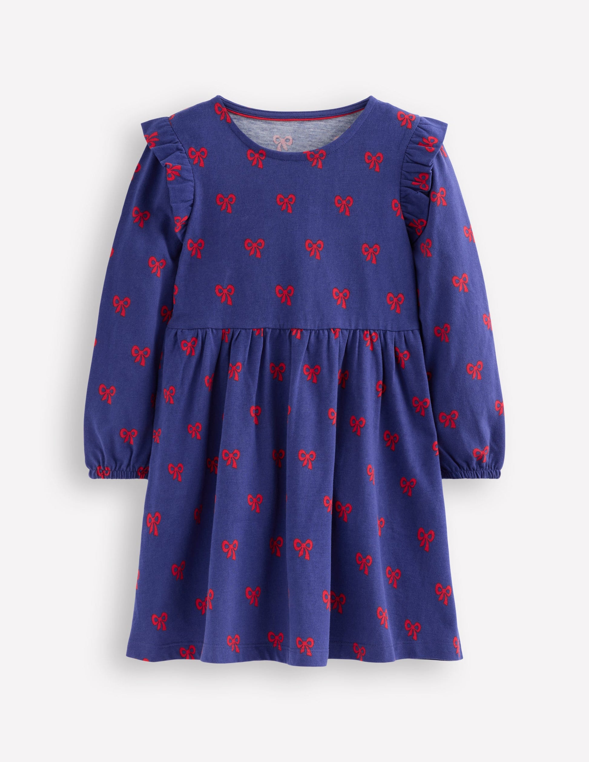 Posie Langärmliges Jerseykleid-Steuerbordblau Winzige Schleifen-1