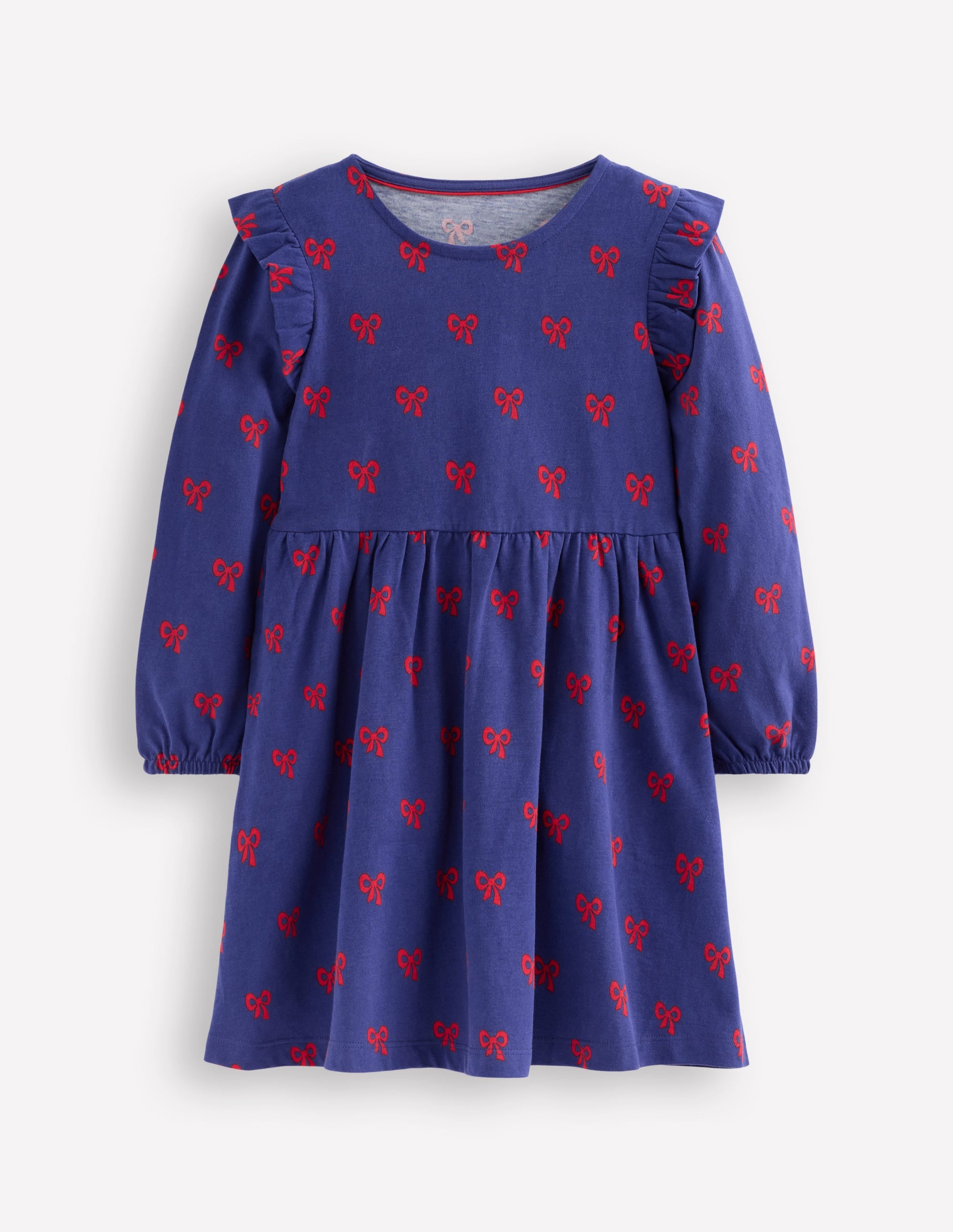 Posie Langärmliges Jerseykleid-Steuerbordblau Winzige Schleifen - Image 1