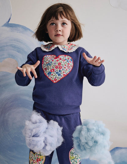 Bobbie Sweatshirt mit Applikation-Steuerbordblau Herzen