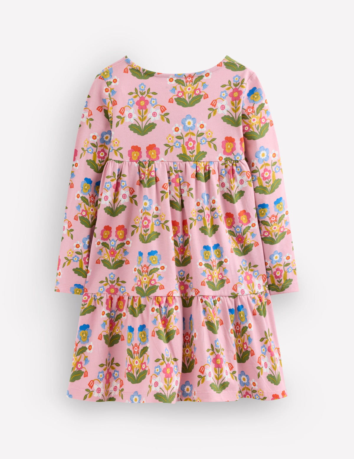 Ariel Langärmliges, schwingendes Kleid-Vintage-Rosa Stiefmütterchen - Image 2