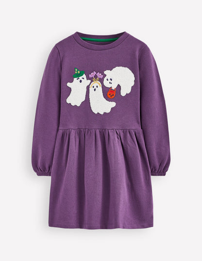Sweatshirtkleid mit Applikation-Halloween-Geister-1