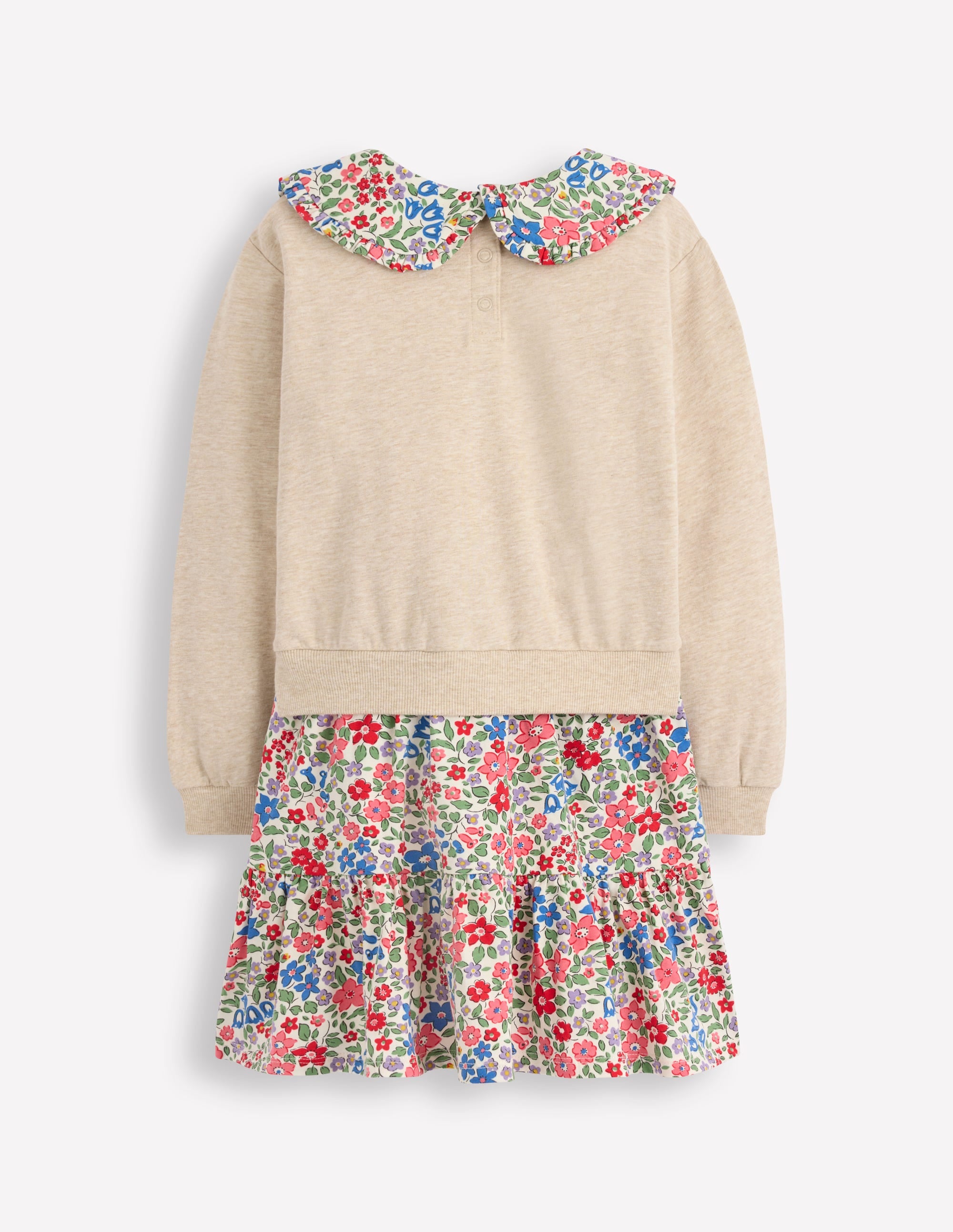 Robe-sweat 2-en-1-Motif floral baie ivoire - Image 2
