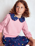 2-in-1-Sweatshirtkleid-Steuerbordblau Bunte Herzen
