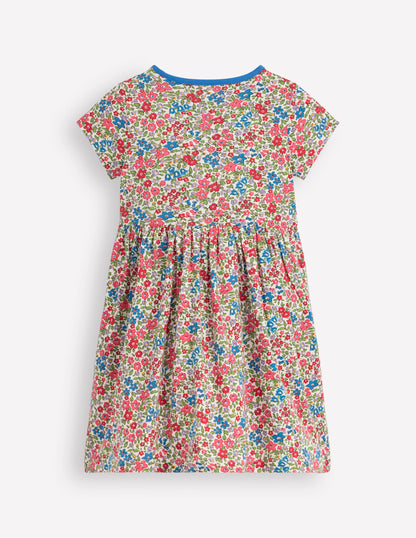 T-Shirt-Kleid mit Applikationen-Rosarot Blumenbeet Herzen-5