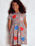T-Shirt-Kleid mit Applikationen-Rosarot Blumenbeet Herzen