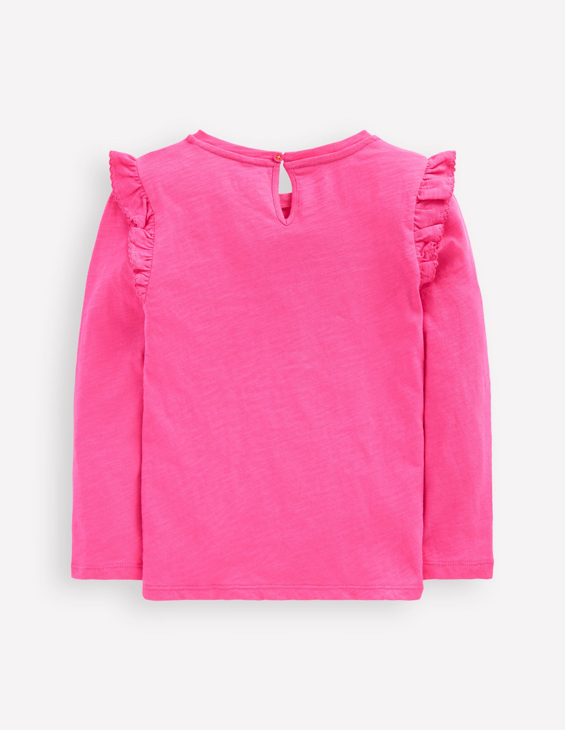 Oberteil aus Flammgarn mit Rüschenärmeln-Sorbet-Rosa-2