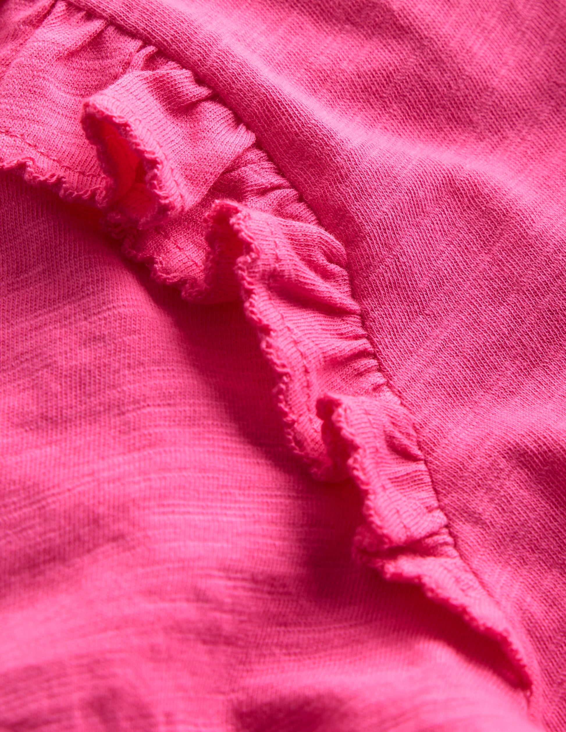 Oberteil aus Flammgarn mit Rüschenärmeln-Sorbet-Rosa-3