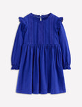 Jerseykleid mit Spitzenbesatz-Blauhäher