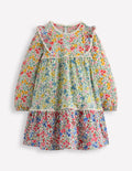 Robe motif pêle-mêle en jersey-Lit de fleurs pêle-mêle