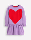 Sweatshirt-Kleid mit Logo-Asternlila