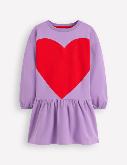 Sweatshirt-Kleid mit Logo-Asternlila-2