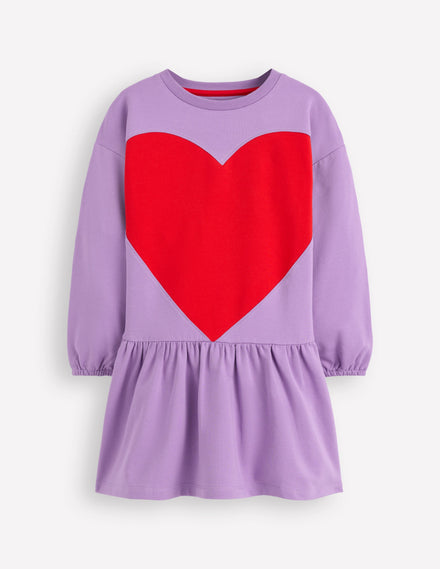 Sweatshirt-Kleid mit Logo-Asternlila