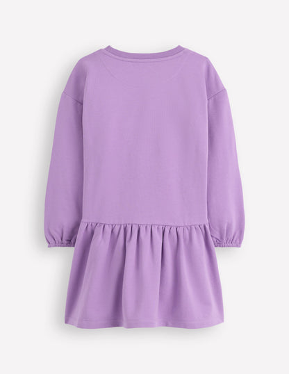 Sweatshirt-Kleid mit Logo-Asternlila-3