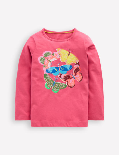 Riso Langarmshirt-Pinkrosa, Schmetterlinge-1