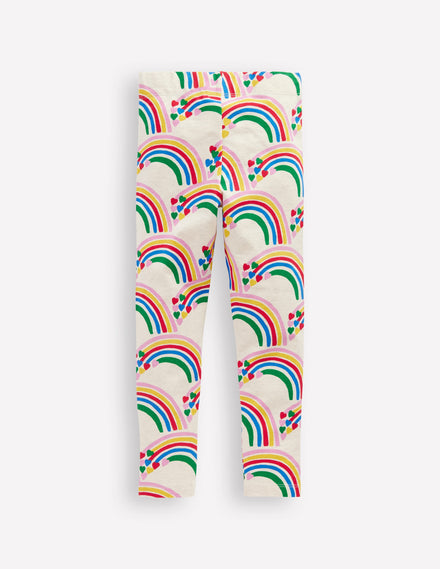 Lustige Leggings-Haferbeige Meliert Regenbogenherzen
