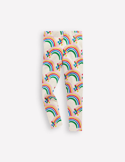 Lustige Leggings-Haferbeige Meliert Regenbogenherzen