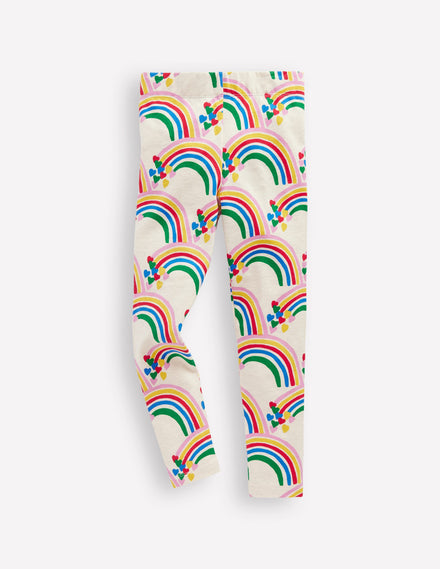 Lustige Leggings-Haferbeige Meliert Regenbogenherzen
