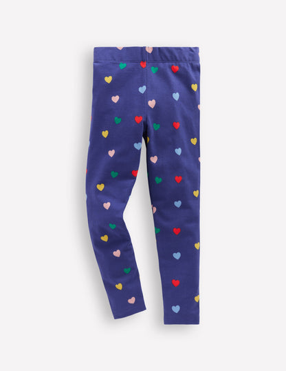 Lustige Leggings-Steuerbordblau Bunte Herzen-1