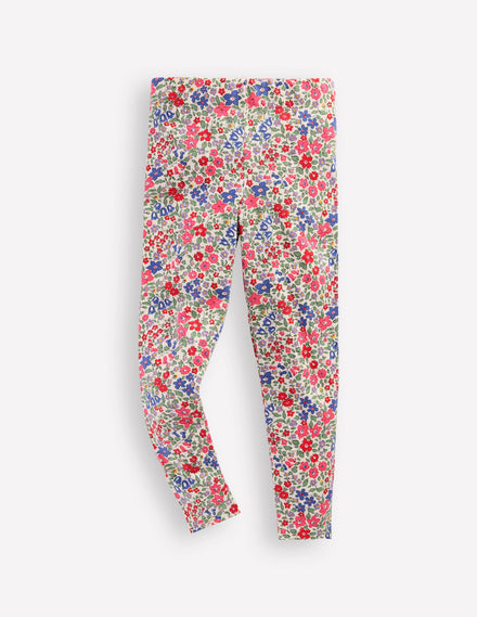 Legging fun-Lit de fleurs rose