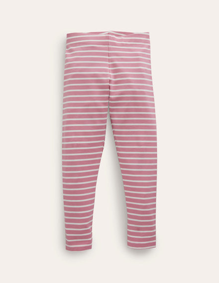 Lustige Leggings-Kirschblütenrosa/Naturweiß, Gestreift