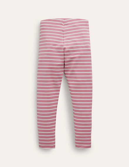 Lustige Leggings-Kirschblütenrosa/Naturweiß, Gestreift
