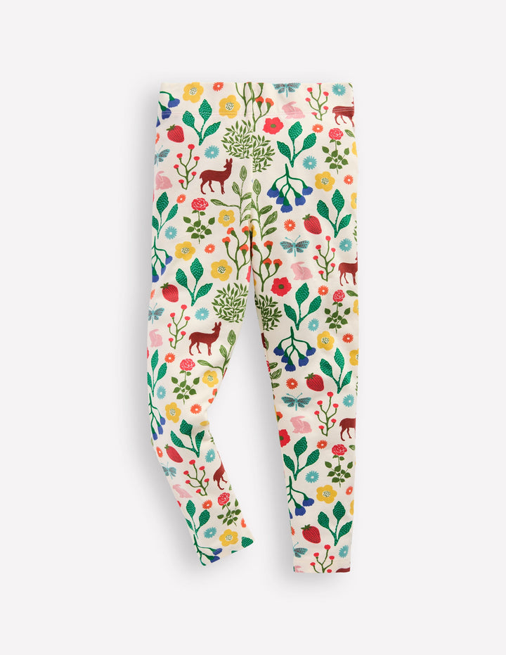 Fun Leggings-Ivory Woodland Walk