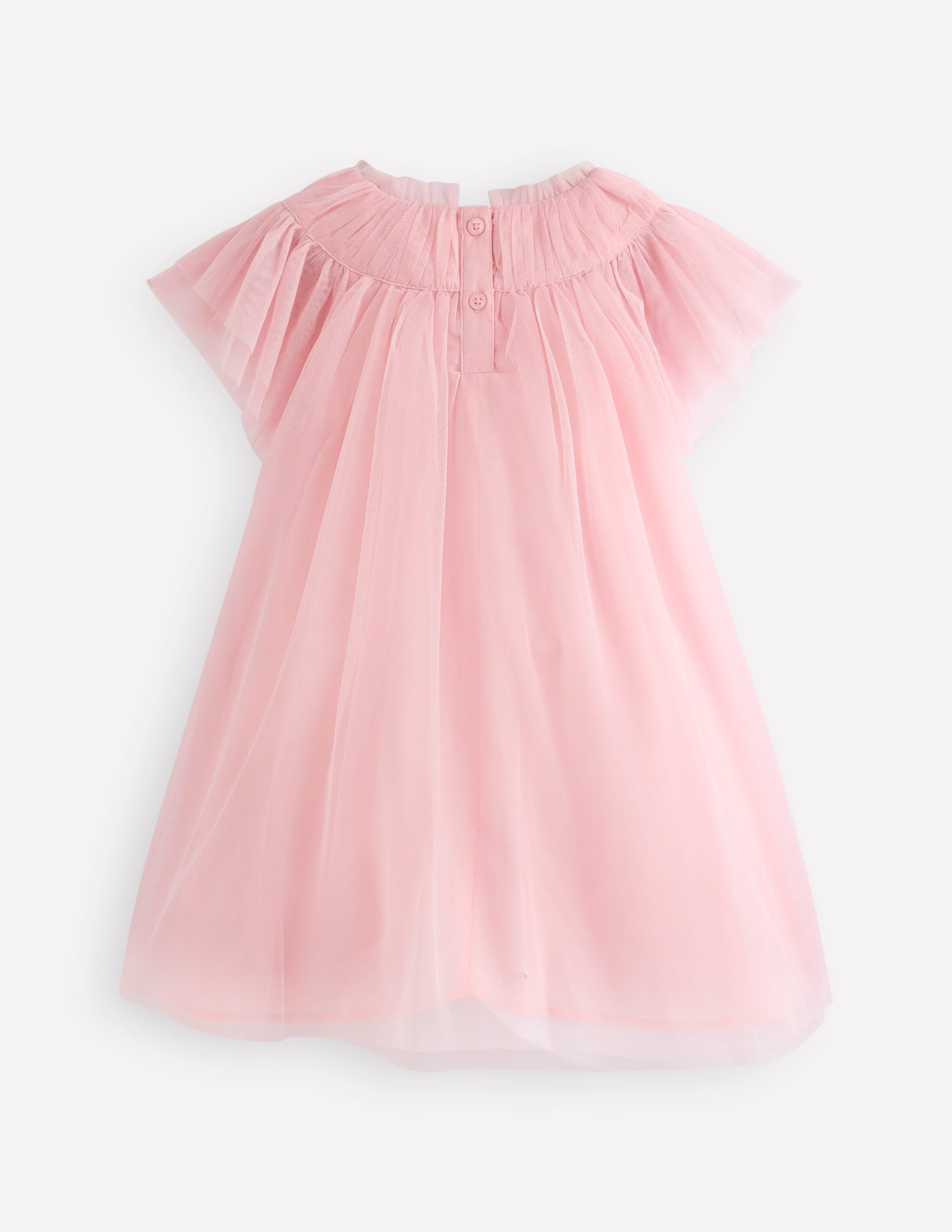 Robe en tulle à appliqué-Fleur rose craie - Image 6
