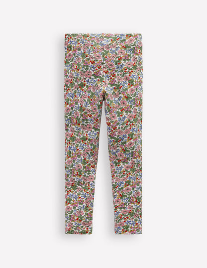 Legging à appliqué-Motif floral baies ivoire doux-2