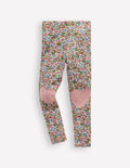 Leggings mit Applikationen-Weiches Naturweiß Beere Blumenmuster