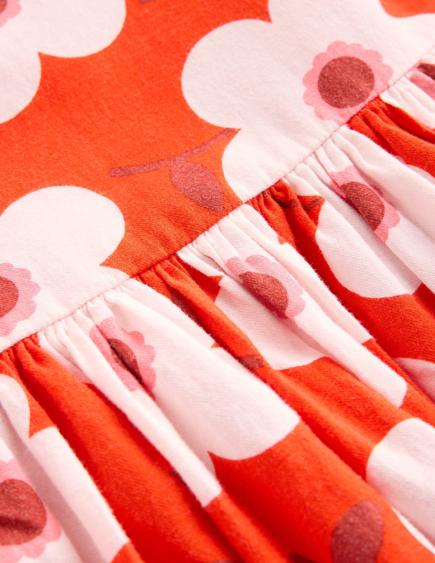 Madeline Langärmliges Kleid-Abendrot-Orange Riesengänseblümchen