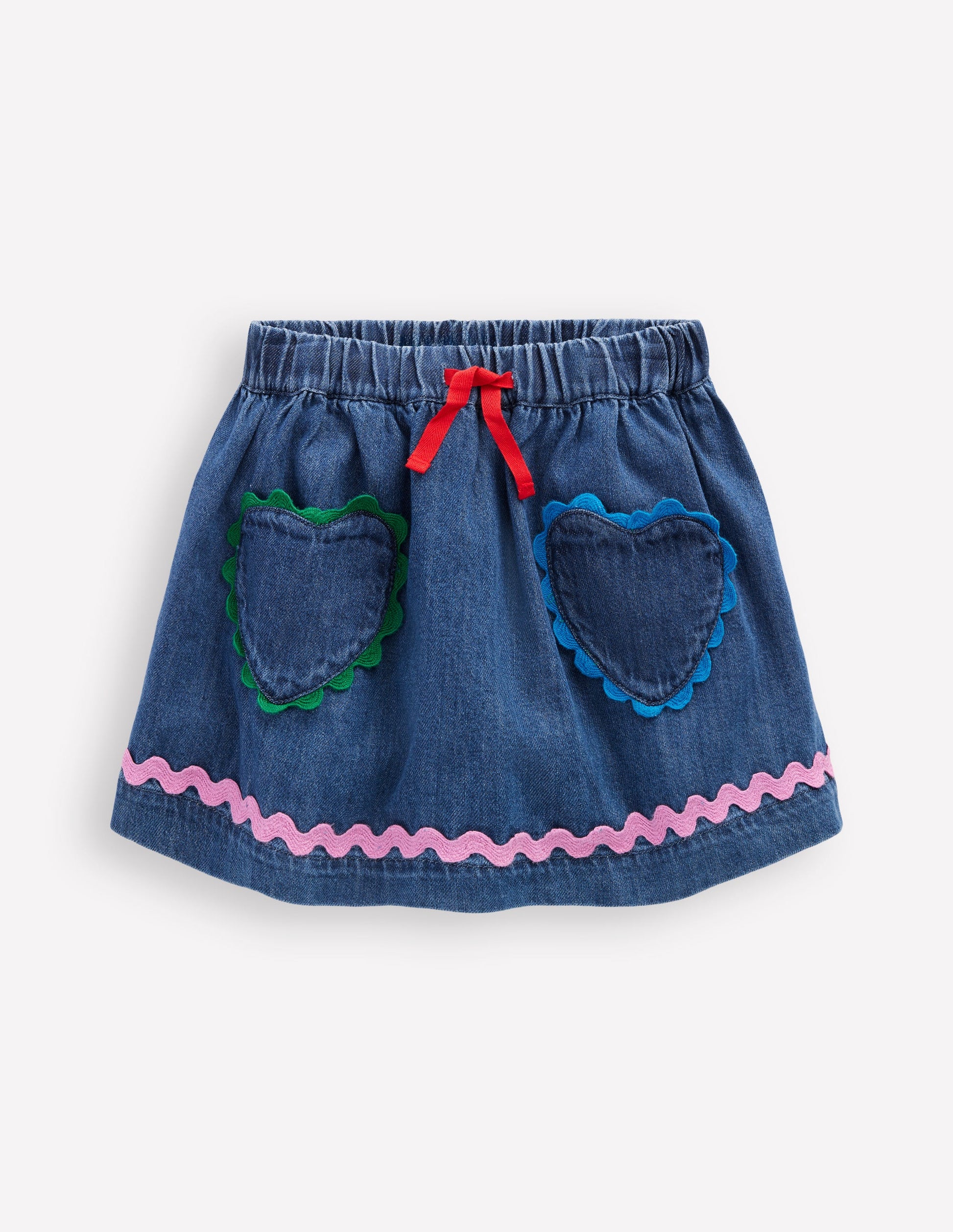 Jupe zigzag-Denim vintage moyen-1