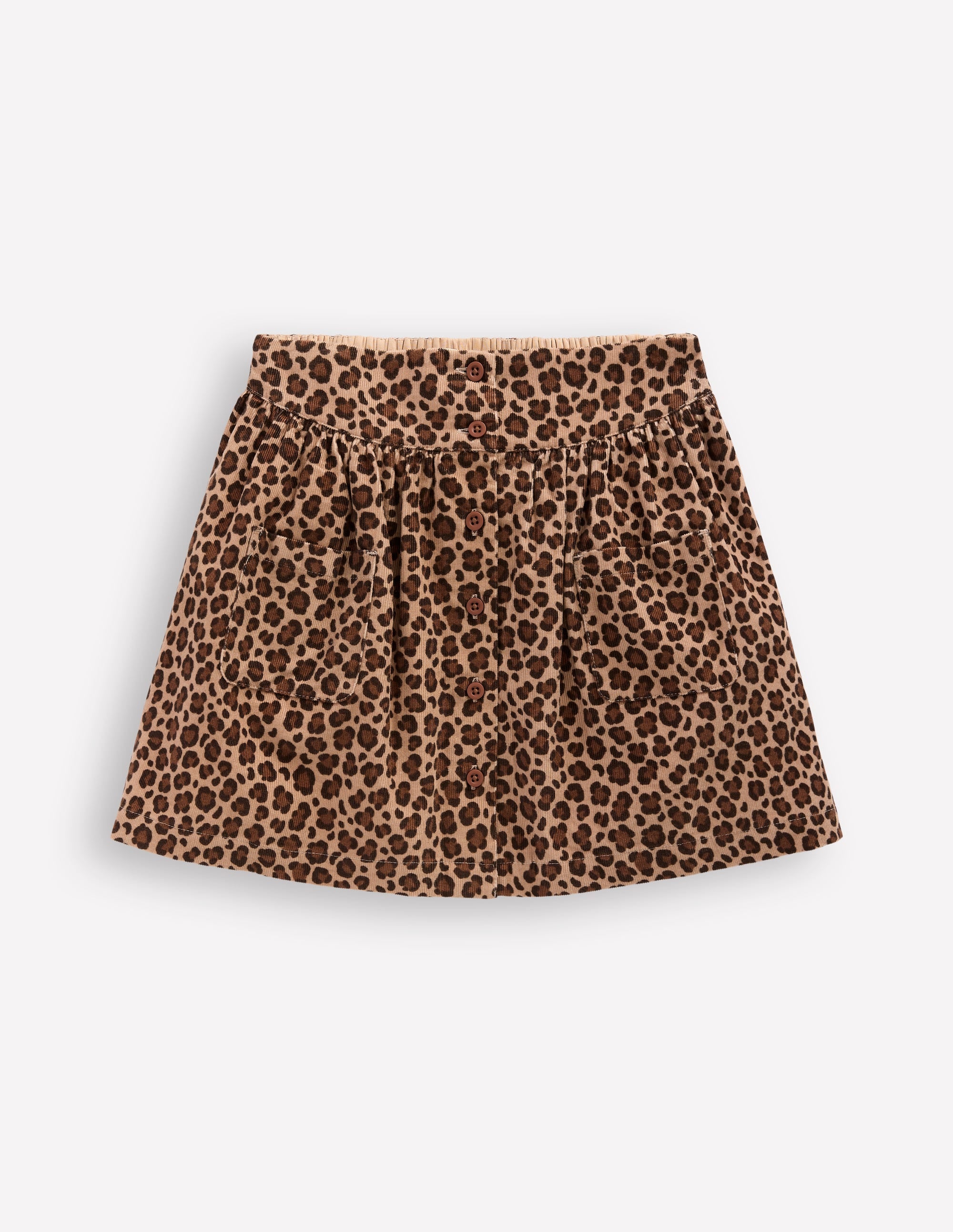 Button-through Mini Skirt-Leopard Print - Image 1