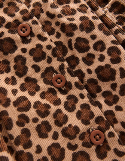 Mini-jupe boutonnée-Imprimé léopard-4
