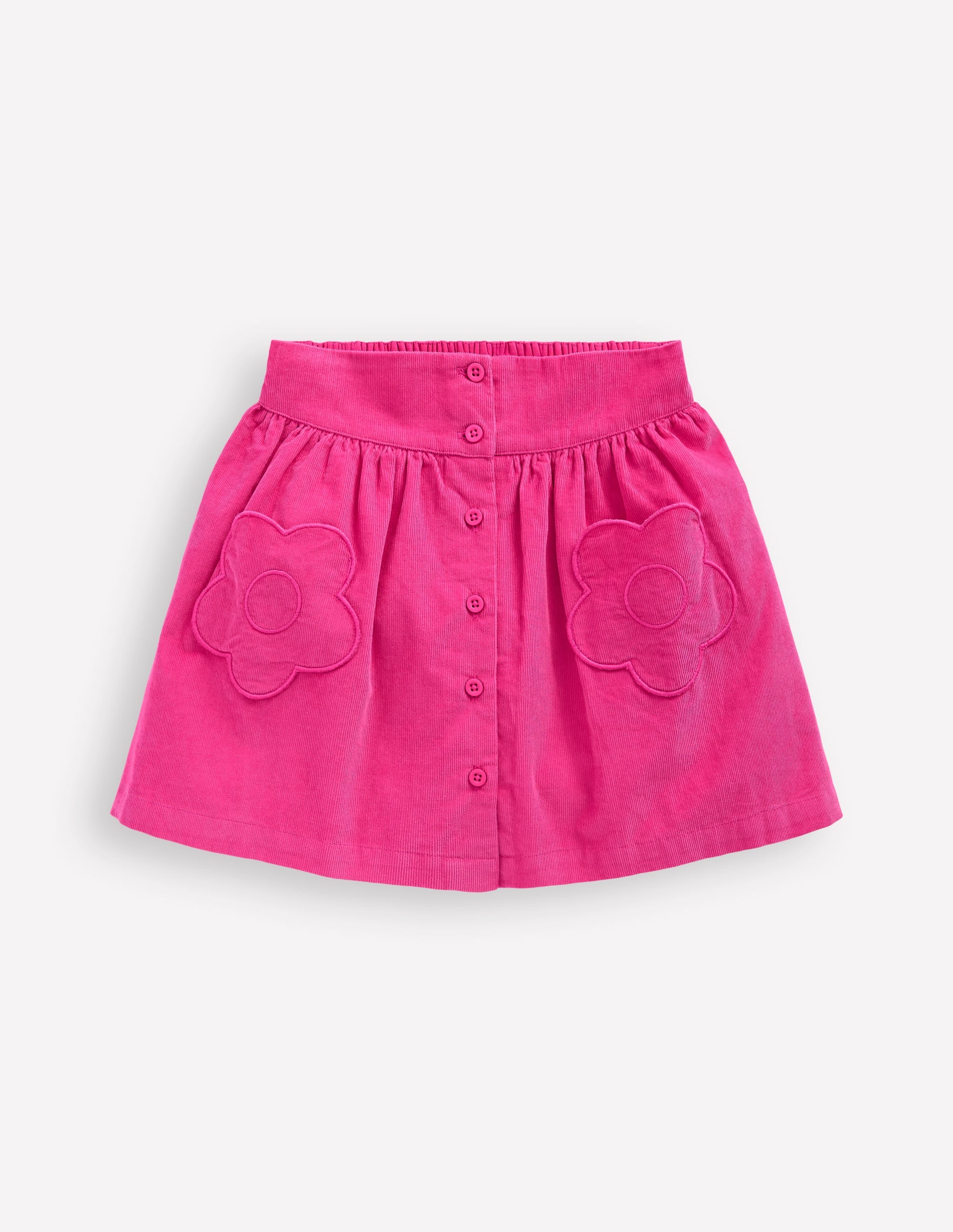 Mini-jupe boutonnée-Rose Framboise - Image 1