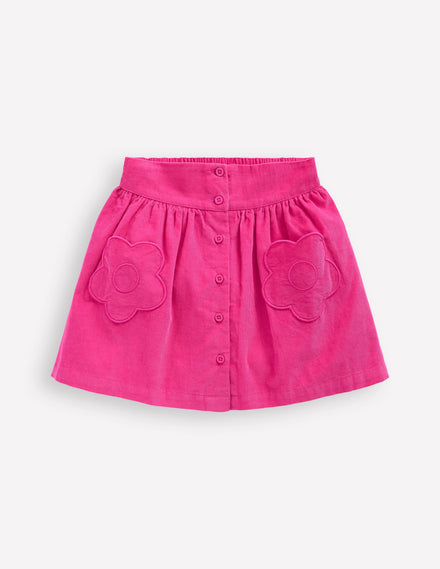 Minirock mit Knopfleiste-Himbeerrosa