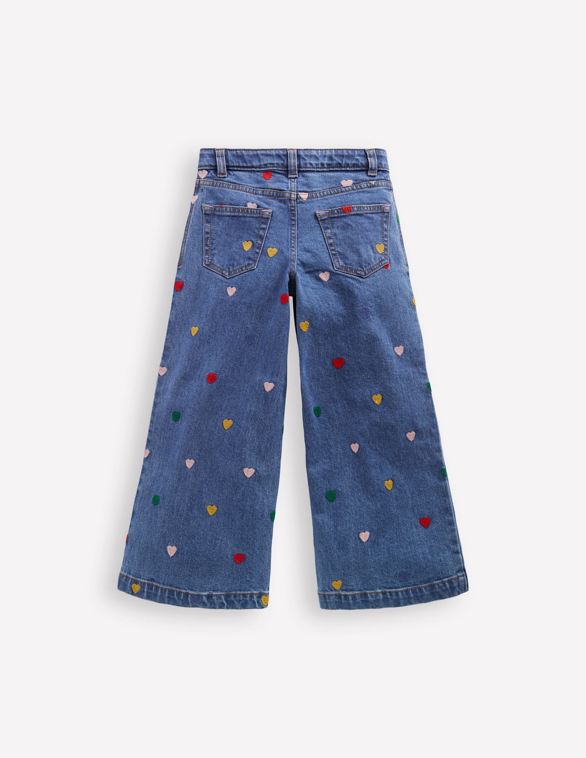 Hose mit weitem Bein-Mittleres Vintageblau/Denim, Herzen-3