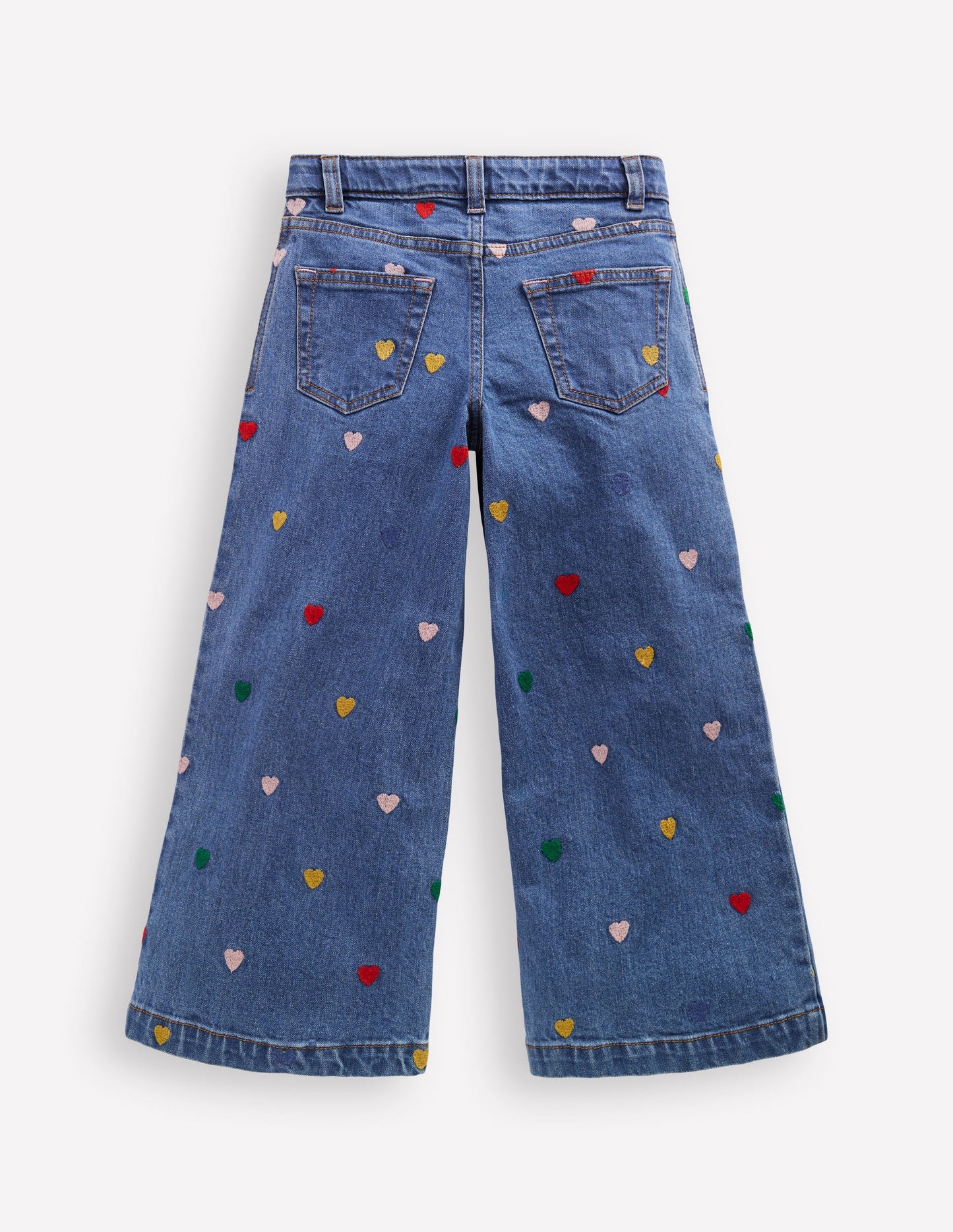 Wide Leg Trouser-Mid Vintage Denim Hearts