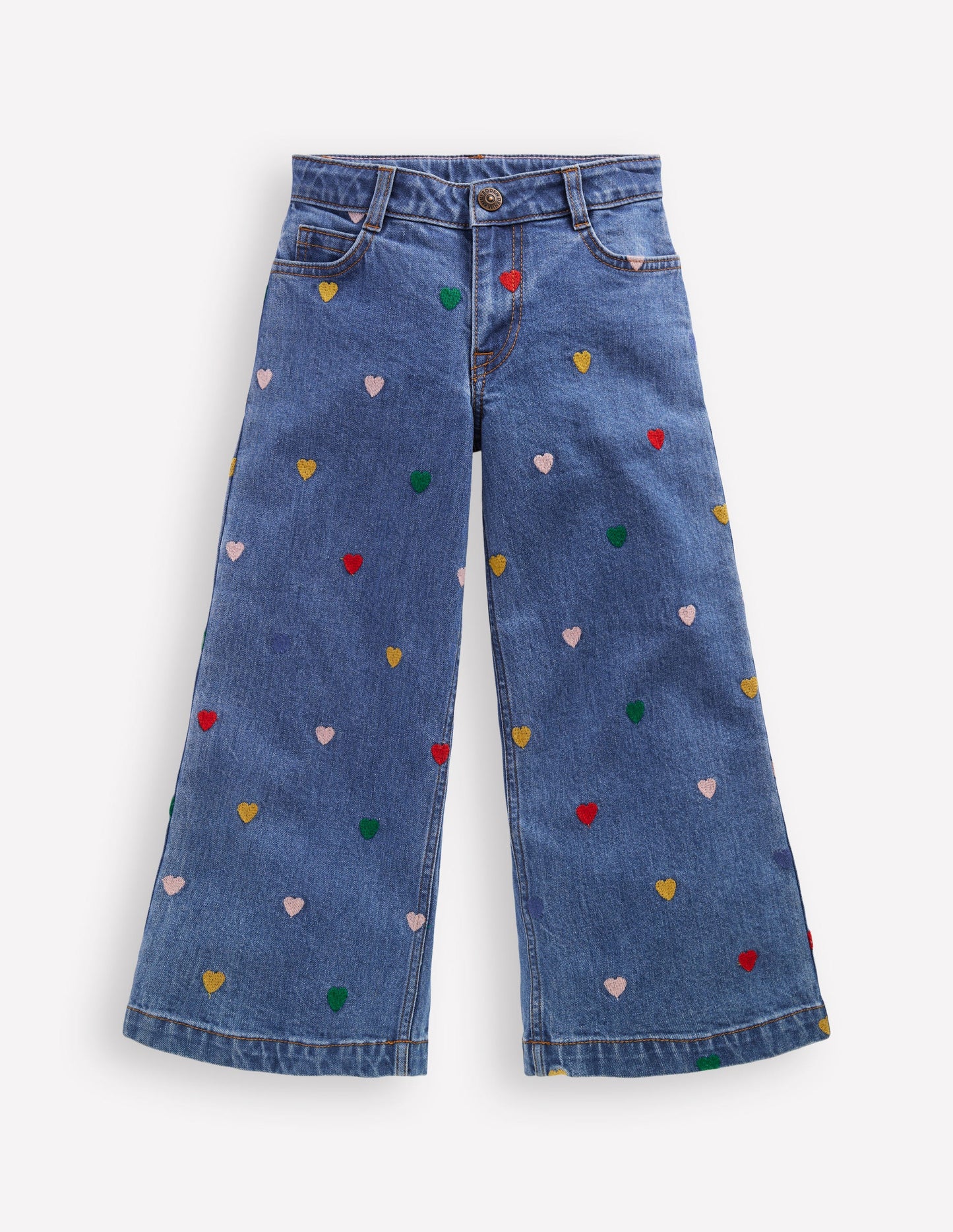 Wide Leg Trouser-Mid Vintage Denim Hearts