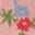 Pantalon large-Motif petites fleurs rose vintage