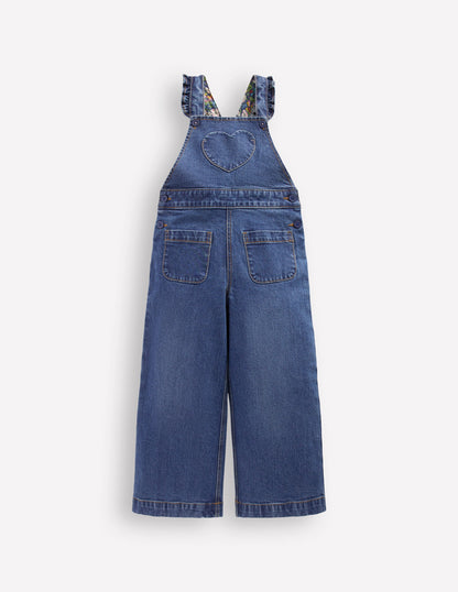 Latzhose mit Rüschen-Medium Vintage Herz-Applikation-1