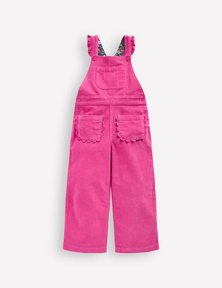 Latzhose mit Rüschen-Himbeerrosa