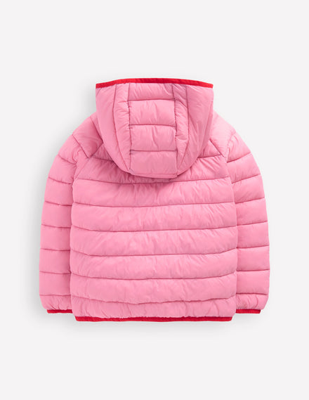 Bequem verstaubare, wattierte Jacke-ROSA