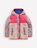Janie Jacke aus Teddyfell-Mix-Rosarot Blumenbeet
