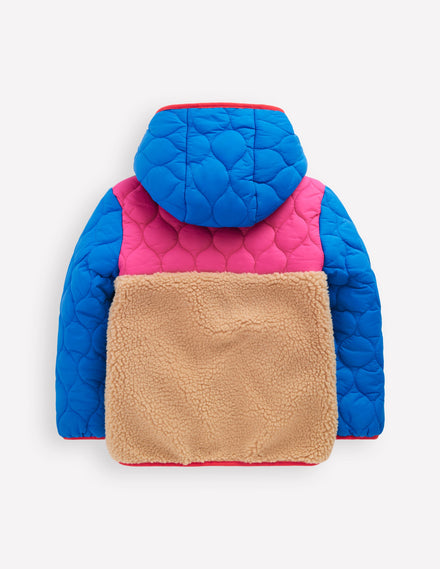 Janie Jacke aus Teddyfell-Mix-Bunt, Blockfarben