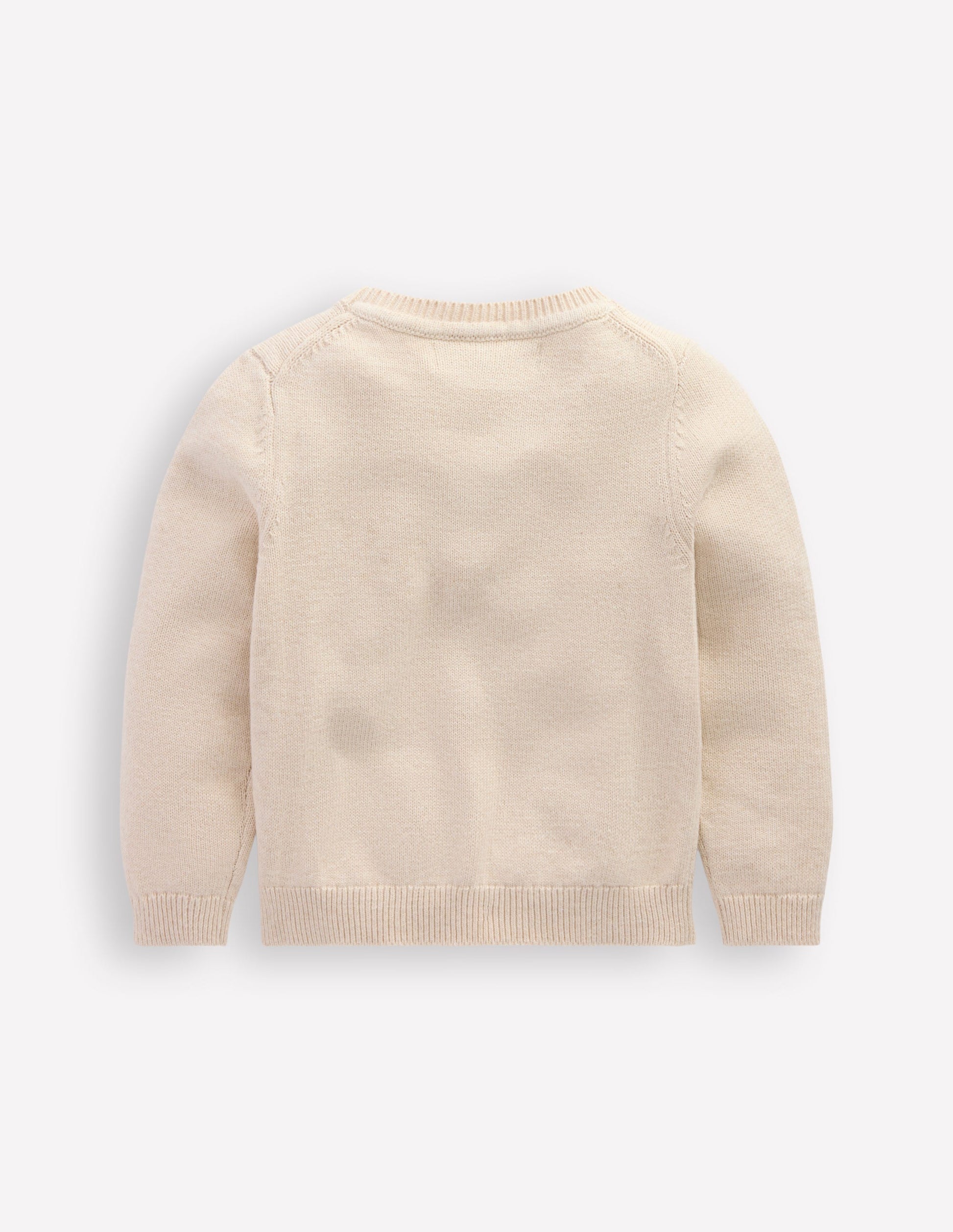Origineller Pullover mit Logo-Haferbeige Meliert Kirschen-2