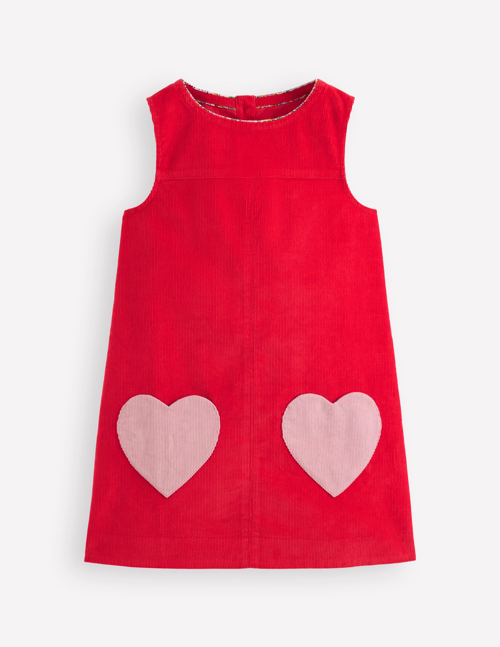 Robe chasuble Saffy en velours côtelé-Rouge coquelicot - Image 1