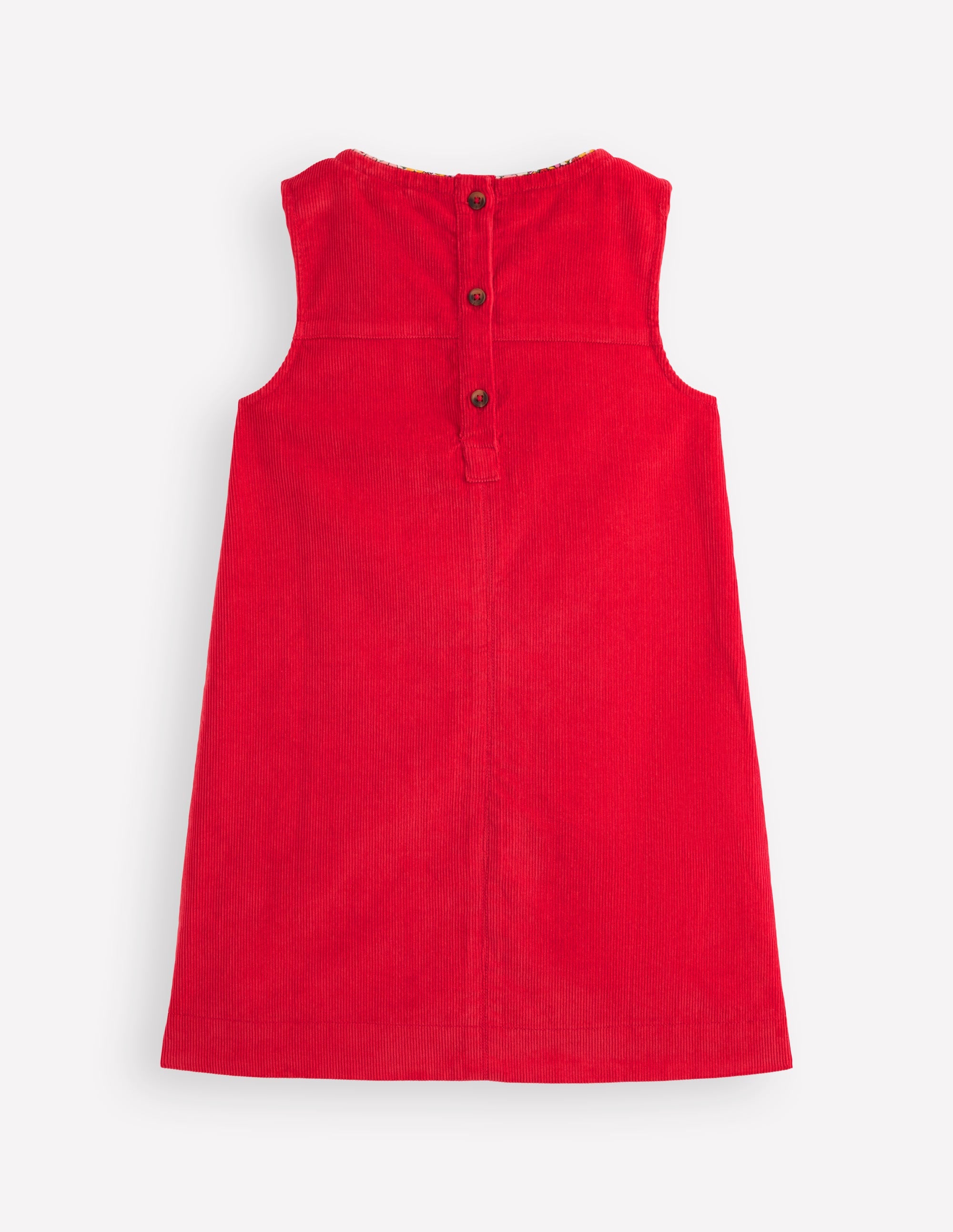 Robe chasuble Saffy en velours côtelé-Rouge coquelicot - Image 2